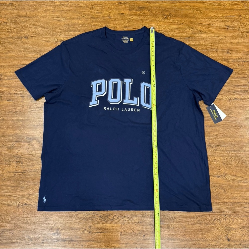 Polo Ralph Lauren Blue Graphic Spellout Logo Casual Big & Tall T Shirt Men's 4XB - Picture 7 of 8